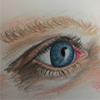 Window to the Soul”, colored pencil by Misty Dawson